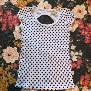 Super cute checker open back tee